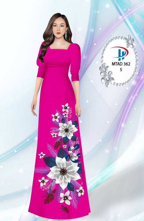 Vải Áo Dài Hoa In 3D AD MTAD362 4